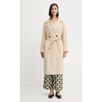 Dámský kabát Vlněný kabát Weekend Max Mara RESINA 2525016031600 béžová 01A, vel. 36