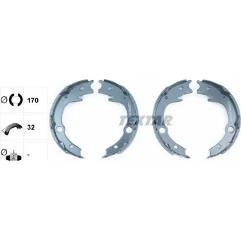 Brzdová čelist Sada brzdových čelistí, parkovací brzda TEXTAR 91063200