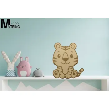 Dekorace do dětského pokoje Dětská dřevěná dekorace - Tygr - 16 x 14 cm