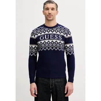 Pánský svetr Svetr z vlněné směsi Guess pánský, tmavomodrá barva, M5BR61 Z4142 M5BR61.Z4142 59X, vel. L