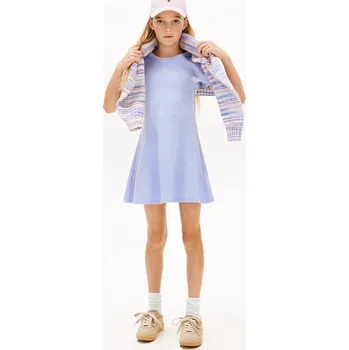 Dámské šaty Dětské bavlněné šaty Tommy Hilfiger fialová barva, mini, KG0KG09284 KG0KG09284.104.122.PPY2 04X, vel. 104