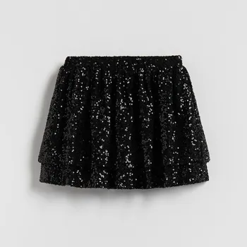 Dětská móda Reserved - Kraťasová sukně s flitry - černý - 417FW-99X - 417FW-99X-U14