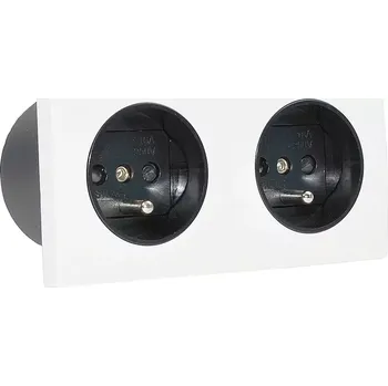 Elektrická zásuvka Zásuvkový blok zapuštěný v bílé barvě, 2x zásuvka 230V, kabel 1.5m