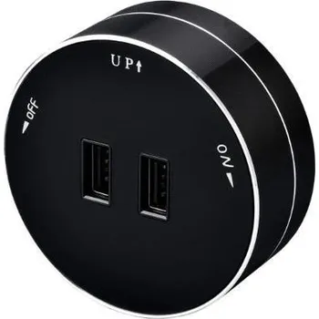 Centrální jednotka pro chytrou domácnost Viking zásuvkový modul A50, 2x USB-A, černá VA50B