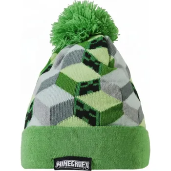 Čepice Fashion.uk • Dětská pletená čepice s bambulí Minecraft - motiv Svět z kostek 52