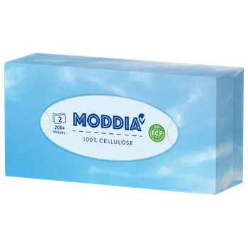 Papírový kapesník MODDIA Kosmetické ubrousky 2vrstvé box 200 ks
