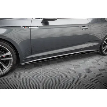 PC tuning Maxton Design difuzory pod boční prahy pro Audi A5 F5 FL, černý lesklý plast ABS, S-Line Coupe