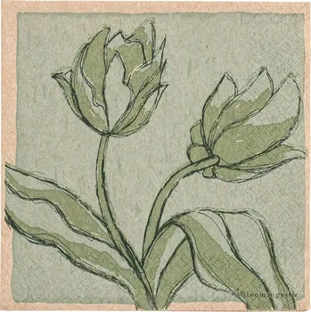 Papírový ubrousek Papírové ubrousky 20 ks MANA Bloomingville - zelené