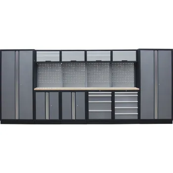 Dílenský regál Kvalitní PROFI dílenský nábytek - 4535 x 2000 x 495 mm - TGS1300AA3 Grey