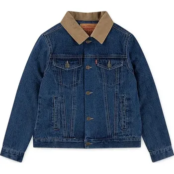 Chlapecká bunda Dětská riflová bunda Levi's QUILTED LINED TRUCKER 9EN826 modrá 95X, vel. 152