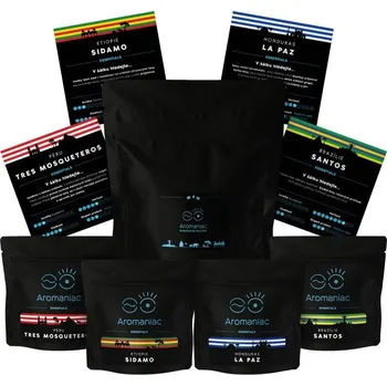 Káva Aromaniac Essentials Degustační balíček kávy Aromaniac Nekyseláč⁴ 4x 50 g