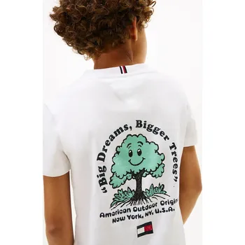 Dětské bavlněné tričko Tommy Hilfiger KB0KB10054.128.176.PPY2 bílá 00X, vel. 152