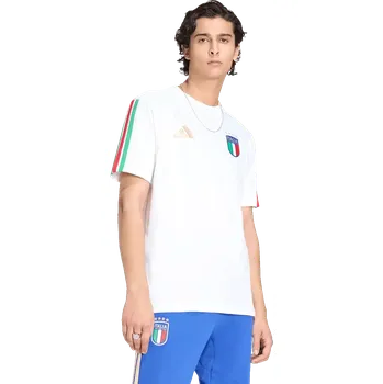 Míčový sport Pánské tričko s krátkým rukávem Adidas Itálie 2026 DNA Tee bílé