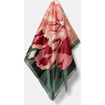 Šátek Hedvábný šátek Answear.LAB dámský, zelená barva 1364.cjk 77X, vel. ONE SIZE