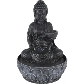 Fontána pokojová s LED osvětlením 29 cm Budha černá KO-795202330cern