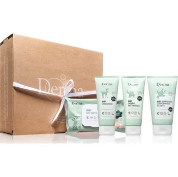 Kosmetická sada Derma Baby zklidňující dětský krém 100 ml + dětský šampon 150 ml + zklidňující mast na pleť 100 ml + vlhčené ubrousky 64 ks