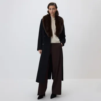 Dámský kabát Reserved - Kabát ze směsi vlny - černý - 717HD-99M - 717HD-99M-M