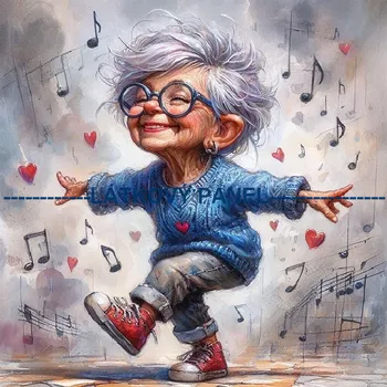 Látkový panel - Babča - DZ-70 Velikost: 35x35cm, Materiál: Úplet