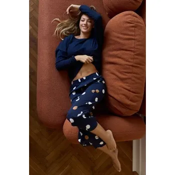 Dámské pyžamo Dámské 3/4 pyžamo mefemi Oceane - viskóza Tmavě modrá XL