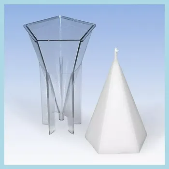 Výroba svíčky Polykarbonátová forma Pětiboký jehlan 76x125 (Forma na výrobu svíček)