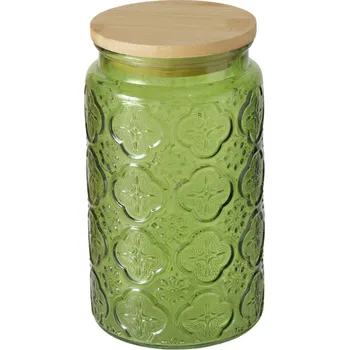 Boltze Dóza s bambusovým víkem IMOLA, 1000 ml, skleněná