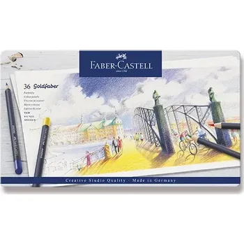 Kresba Faber-Castell Goldfaber 114736 - pastelky - 36 barev, plechová krabička
