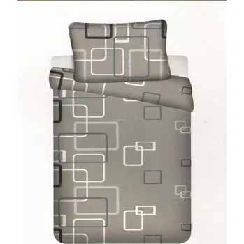 Povlečení LUXUSNÍ KREPOVÉ POVLEČENÍ 140x200/70x90 - KOSTKY ŠEDÉ