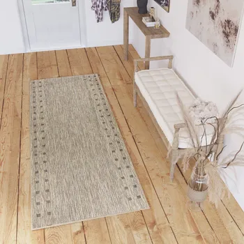 Koberec Běhoun na míru MESSY - pruhy 1 - hnědý Rozměr koberce: 80 cm