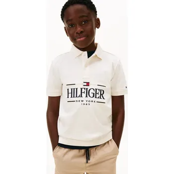 Dětská bavlněná polokošile Tommy Hilfiger KB0KB10359.128.176.PPY2 bílá 00X, vel. 176