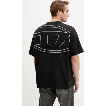 Bavlněné tričko Diesel T-BOGGY-MEGOVAL-D pánské, černá barva, A11302.0HGAM 99X, vel. XXL