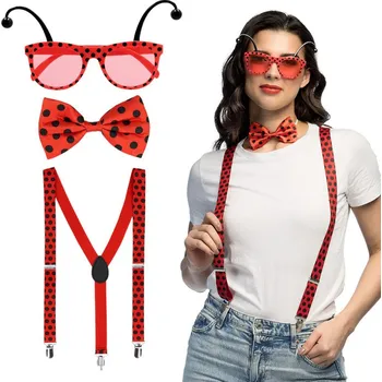 Karnevalový kostým Sada Beruška - univerzální kostým s motýlkem, kšandami a brýlemi