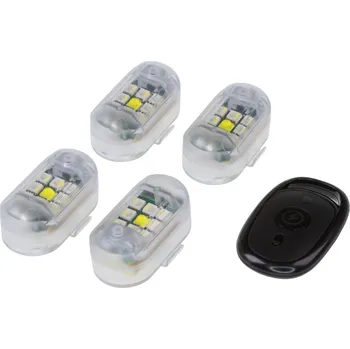 Auto elektroinstalace 4x AKU LED výstražné světlo na motocykl