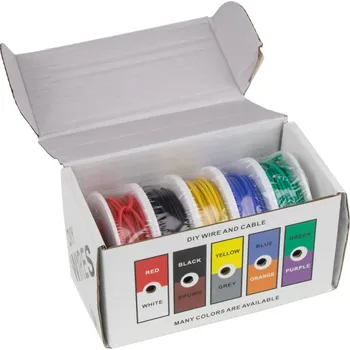 Auto elektroinstalace Sada kabelů 0,25mm², 50 m (5 rolí x 10 m) v silikonové bužírce