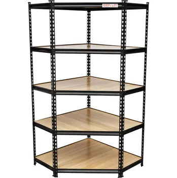 Dílenský regál Rohový policový regál, 5 polic, 900 x 900 x 1830 mm