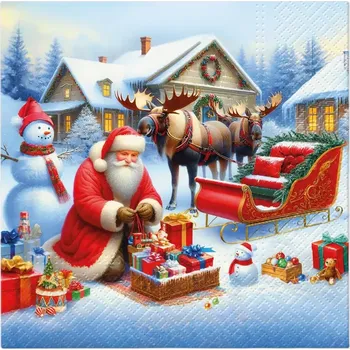 Ubrousky PAW L 33x33cm Holiday Sleigh Preparation