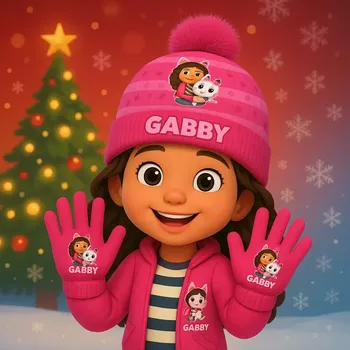 Čepice ZIMNÍ SET ČEPICE A RUKAVICE Gabbys Dollhouse