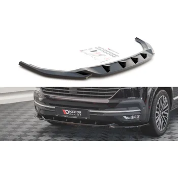 PC tuning Maxton Design spoiler pod přední nárazník ver.2 pro Volkswagen T6, černý lesklý plast ABS, Facelift