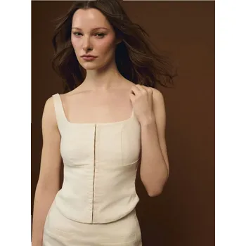 Dámské tričko Tílko - M - House - krémový - 401DT-01X