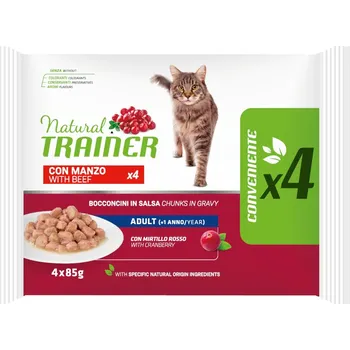 Krmivo pro psa 60x85g Natural Trainer Adult - hovězí - výhodné balení