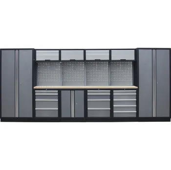 Dílenský regál Kvalitní PROFI dílenský nábytek - 4535 x 2000 x 495 mm - TGS1300A3 Grey