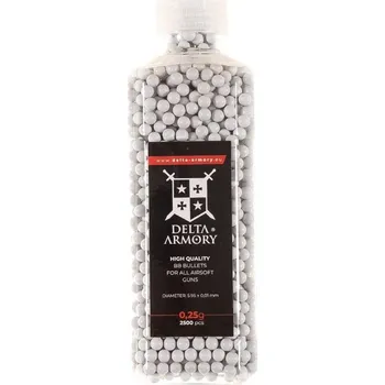 Airsoft Delta Armory airsoftové kuličky 0,25g 2500ks - bílé