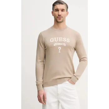 Oblečení a móda Svetr z hedvábné směsi Guess HAMMOND M5YR00.Z0122 béžová 80X, vel. M