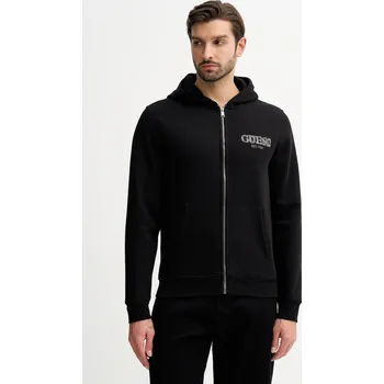 Pánská mikina Mikina Guess pánská, černá barva, s kapucí, s aplikací, M5BQ48 K9Z21 M5BQ48.K9Z21 99X, vel. M