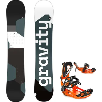 Snowboard Gravity snowboards Snowboard komplet Gravity Adventure 24/25 + vázání Fastec FT360 orange Velikost: 158W cm, Velikost vázání: XL