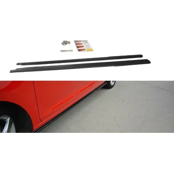 PC tuning Maxton Design difuzory pod boční prahy pro Škoda Rapid, černý lesklý plast ABS