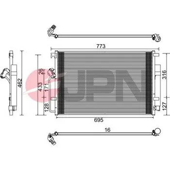 Výparník klimatizace Kondenzátor, klimatizace JPN 60C9145-JPN