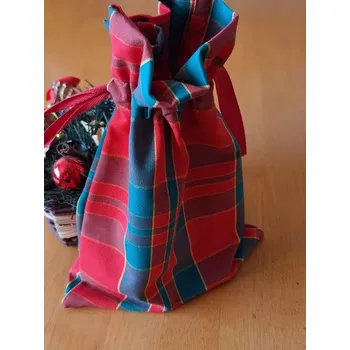 Vánoční dekorace Vánoční pytlík kanafas, vánoční