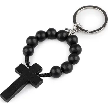 Přívěsek na klíče / kabelky desátek dřevěný 2 černá