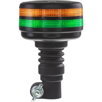 Pracovní světlo LED maják, 12-24V, 48xLED zelený/oranžový, na držák, ECE R65