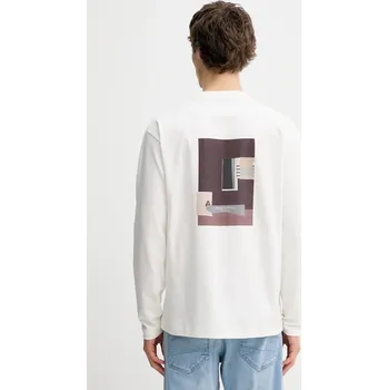 Bavlněné tričko s dlouhým rukávem Marc O'Polo 620206452018 béžová 01B, vel. S